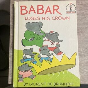 Vintage Babar Loses His Crown by Laurent De Brunhoff Dr Seuss Beginner Book 1968